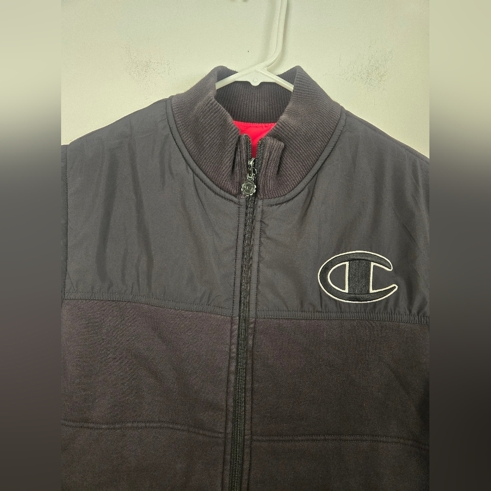 Champion Reversible Vest Mens Large Black And Red Zip Up With Pockets - Picture 3 of 11
